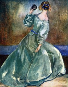 Costume femminile durante il regno dei Cromwell (1649-1660) da Dion Clayton Calthrop